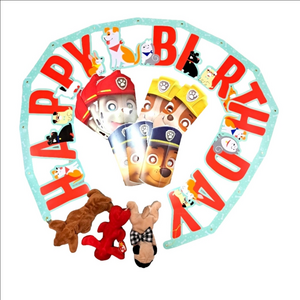 Dog Birthday Party Decor, Banner, Bones, Pawprints, Beanie Babies